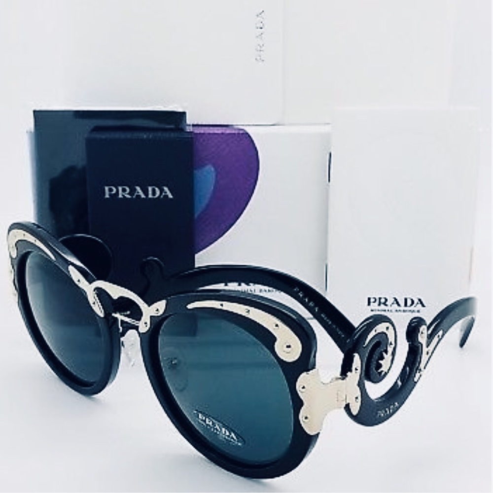 PRADA Sunglasses Women Spr/Black/Gold โจAuthentic! - Picture 4 of 9